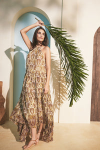 Natasha Dress in Daffodils Plum