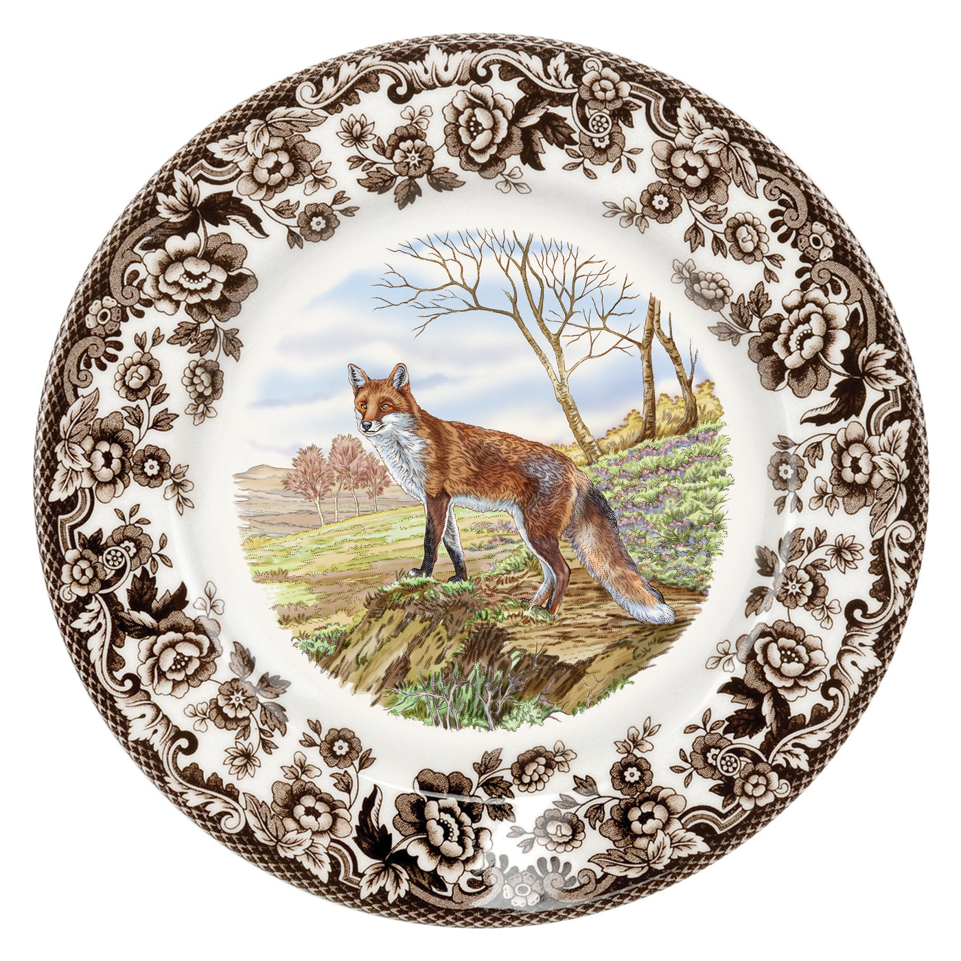 Woodland Salad Plate with Red Fox