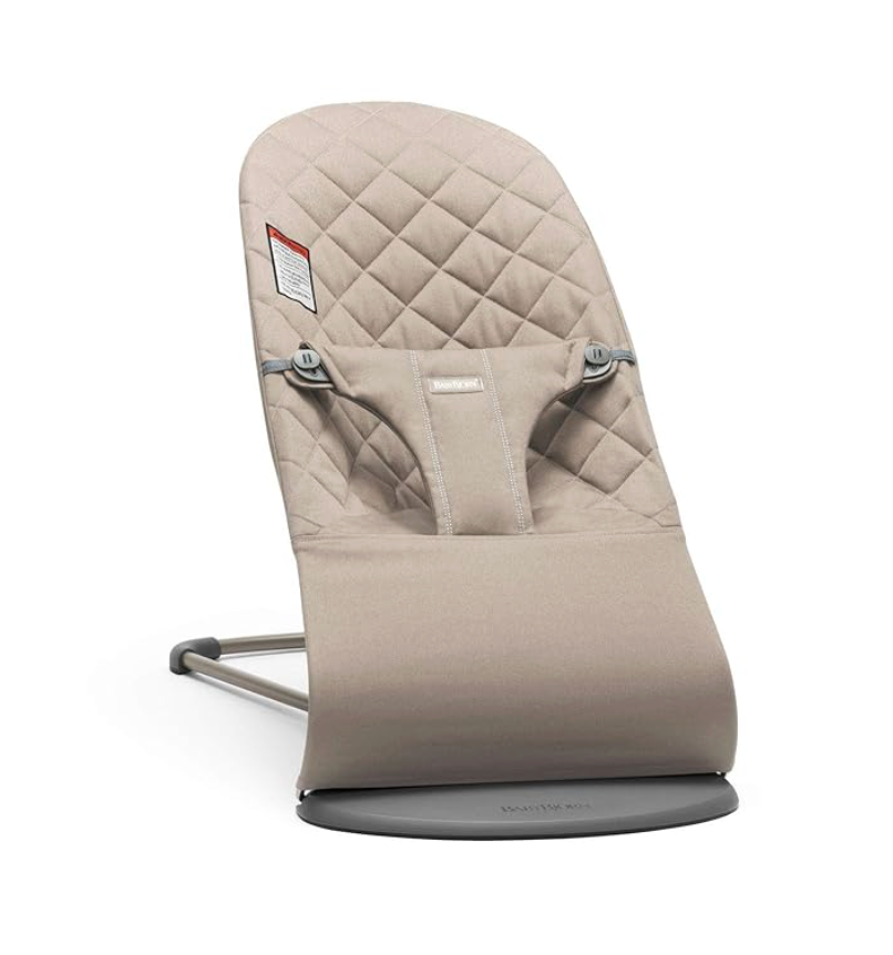 2-in-1 Adjustable Baby Bouncer Seat and Toddler Chair in Sand Gray