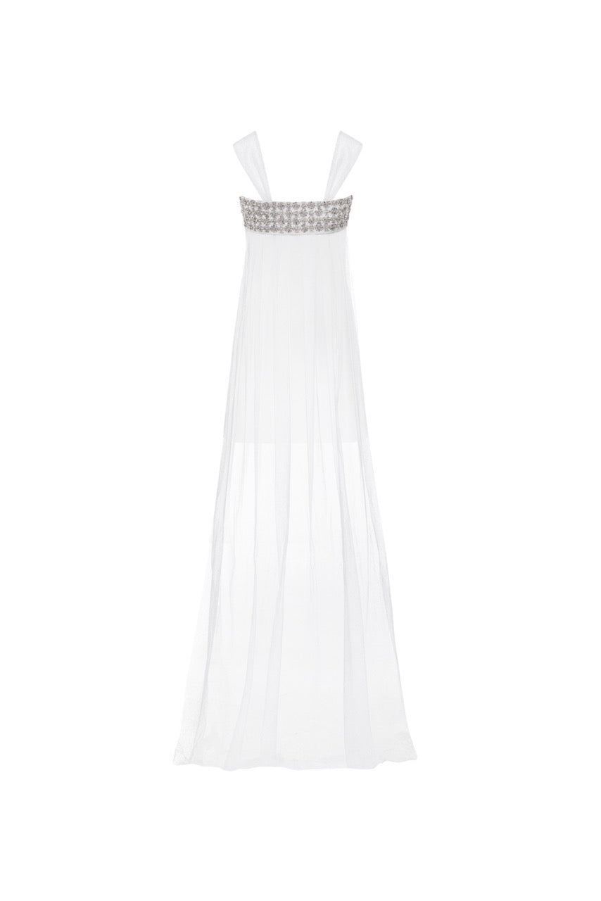 mini wedding dress with detachable train The Ness Mini Dress with Detachable Train and Straps 0