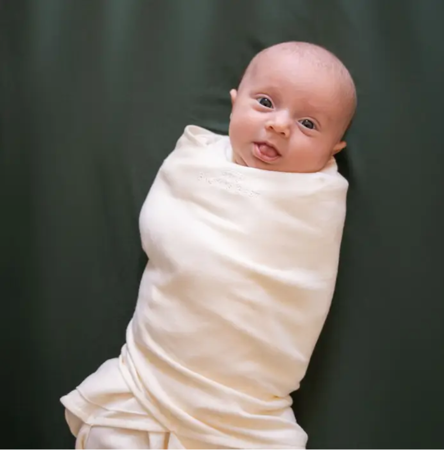 100% cotton newborn swaddle (cream)