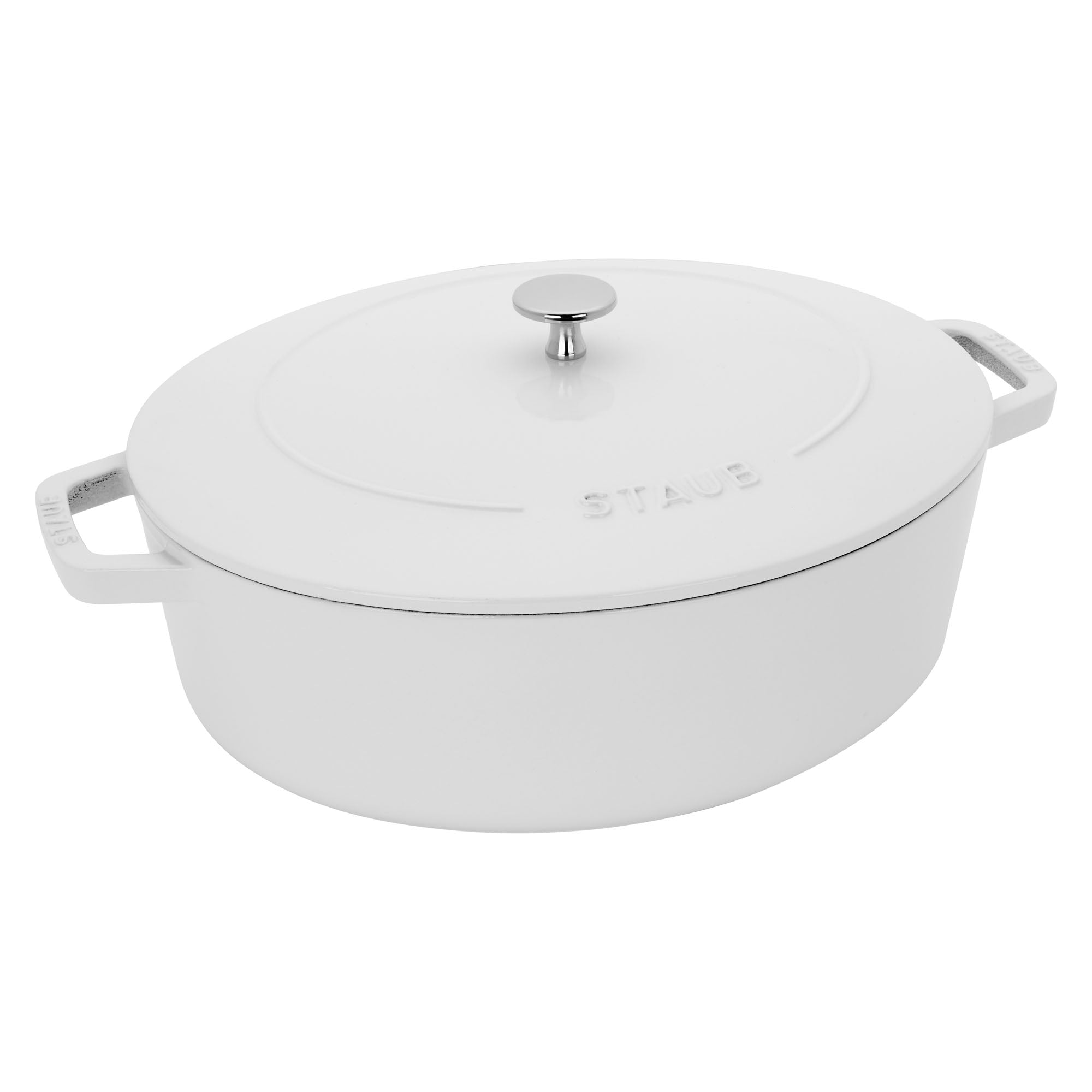 Cast Iron 6.25-qt Shallow Oval Dutch Oven in White