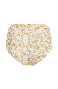 Victoria Embroidered Bottom in Yellow Flowers & Ivory