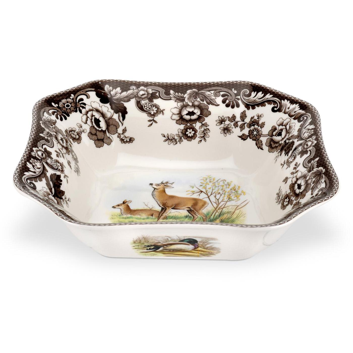 Woodland Square Serving Bowl with Deer