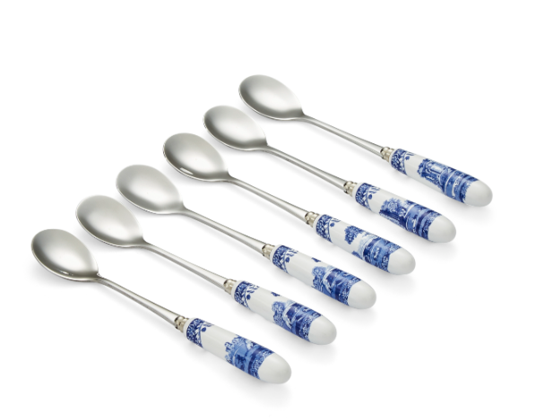 Blue Italian Set of 6 Tea Spoons