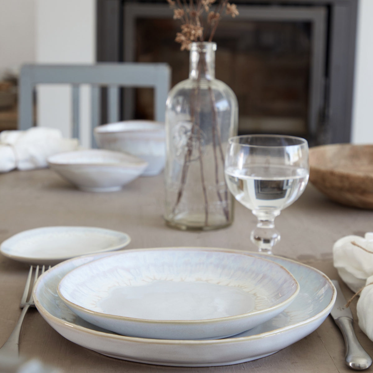 Brisa Collection Salad Plates in Salt, Set of 6