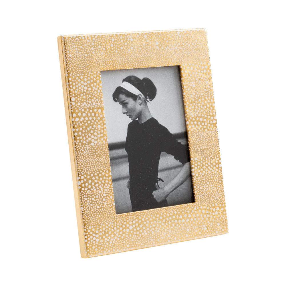 Pebble Lacquer Picture Frame in Gold