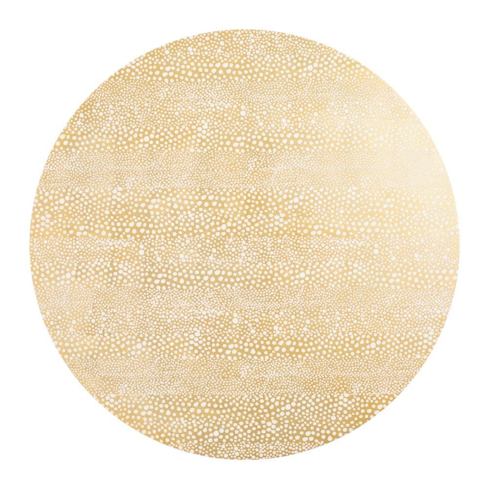 Pebble Round Lacquer Placemat in Gold