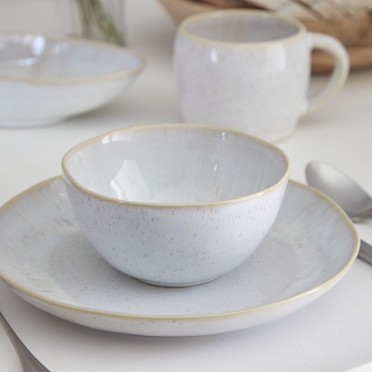 Eivissa Collection Salad Plates in Sand Beige, Set of 6