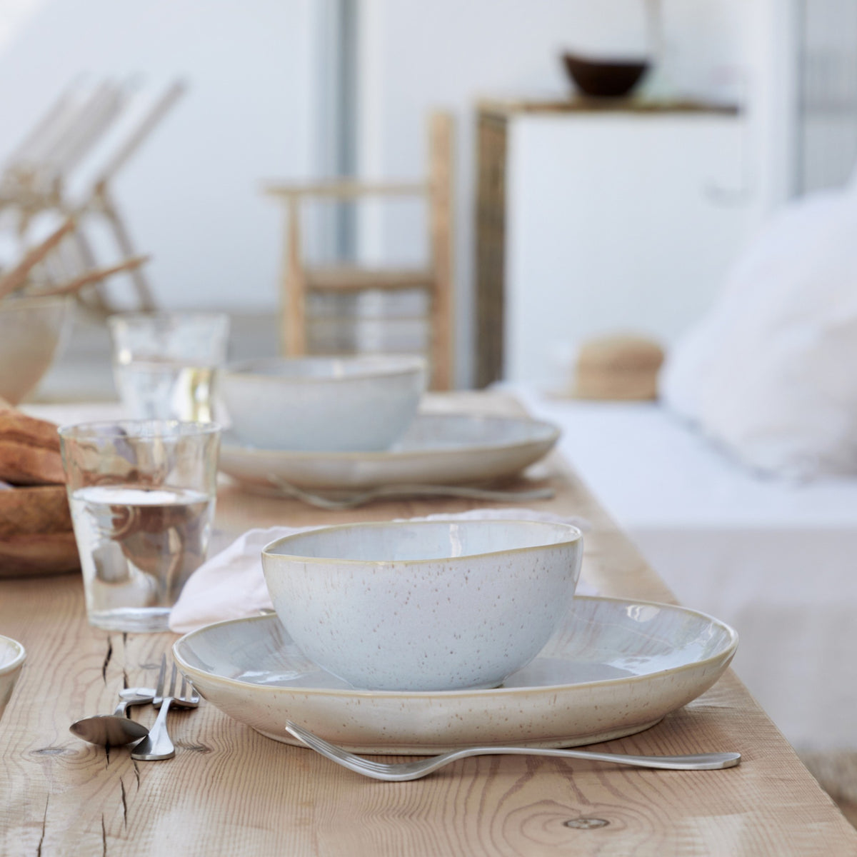 Eivissa Collection Cereal Bowls in Sand Beige, Set of 6