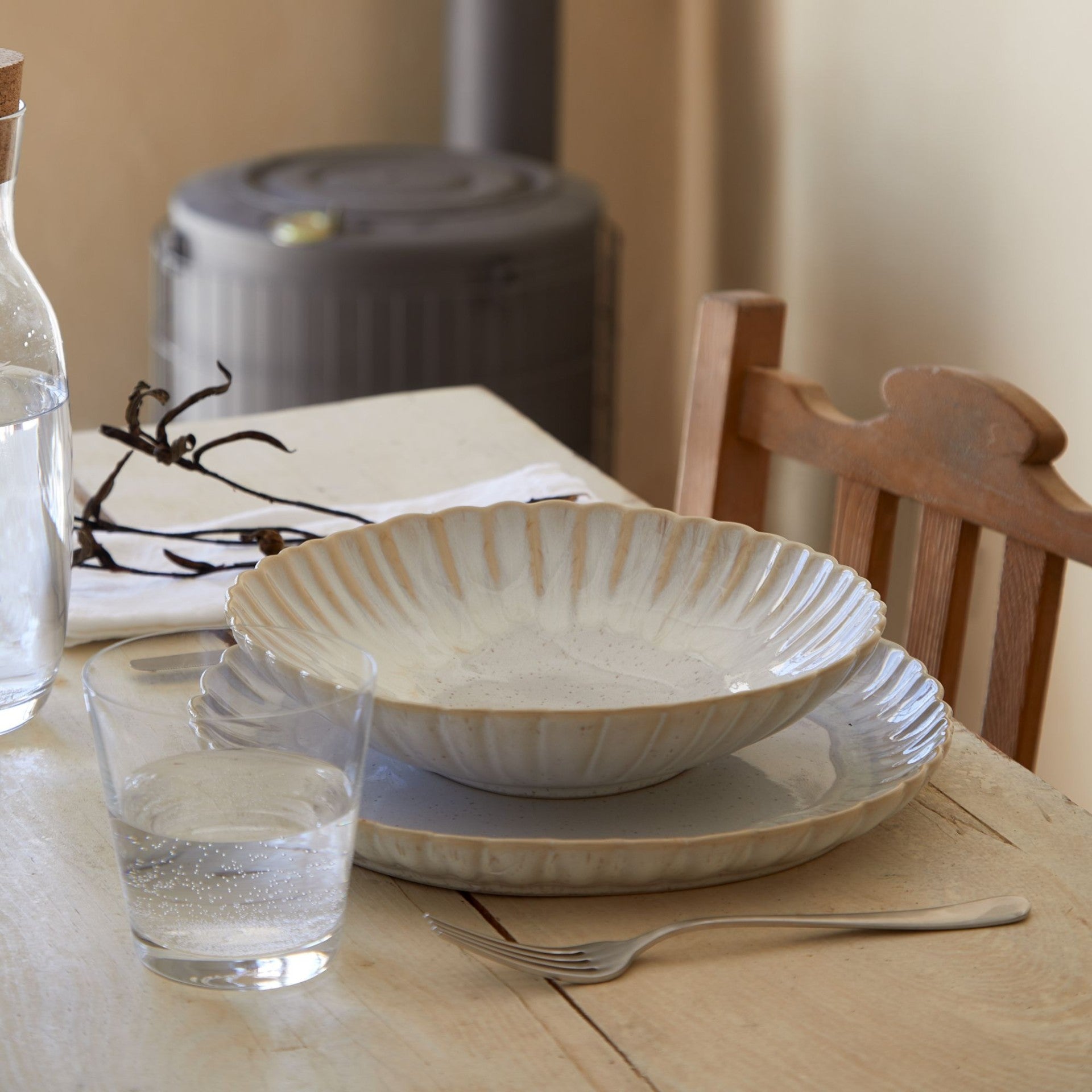 Mallorca Collection Pasta Bowls in Sand Beige, Set of 6
