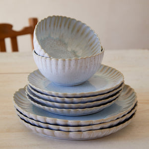 Mallorca Collection Dinner Plates in Sea Blue, Set of 6