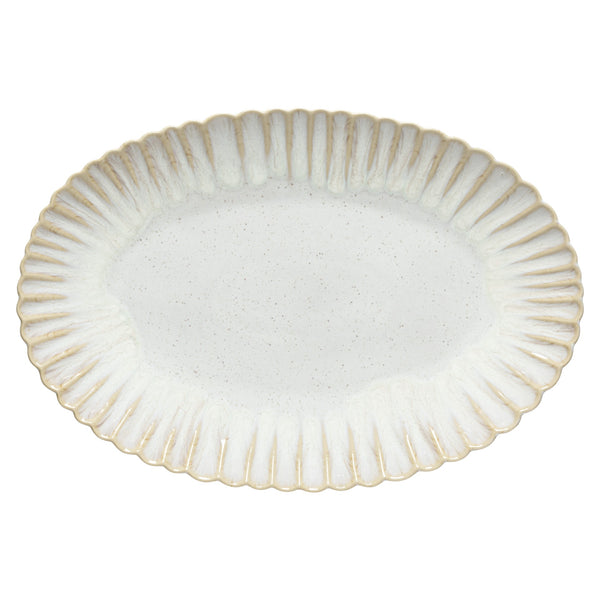 Mallorca Collection Oval Platter 16" in Sand Beige