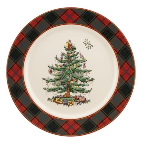 Christmas Tree Tartan 12" Buffet Plate