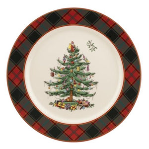 Christmas Tree Tartan 12" Buffet Plate