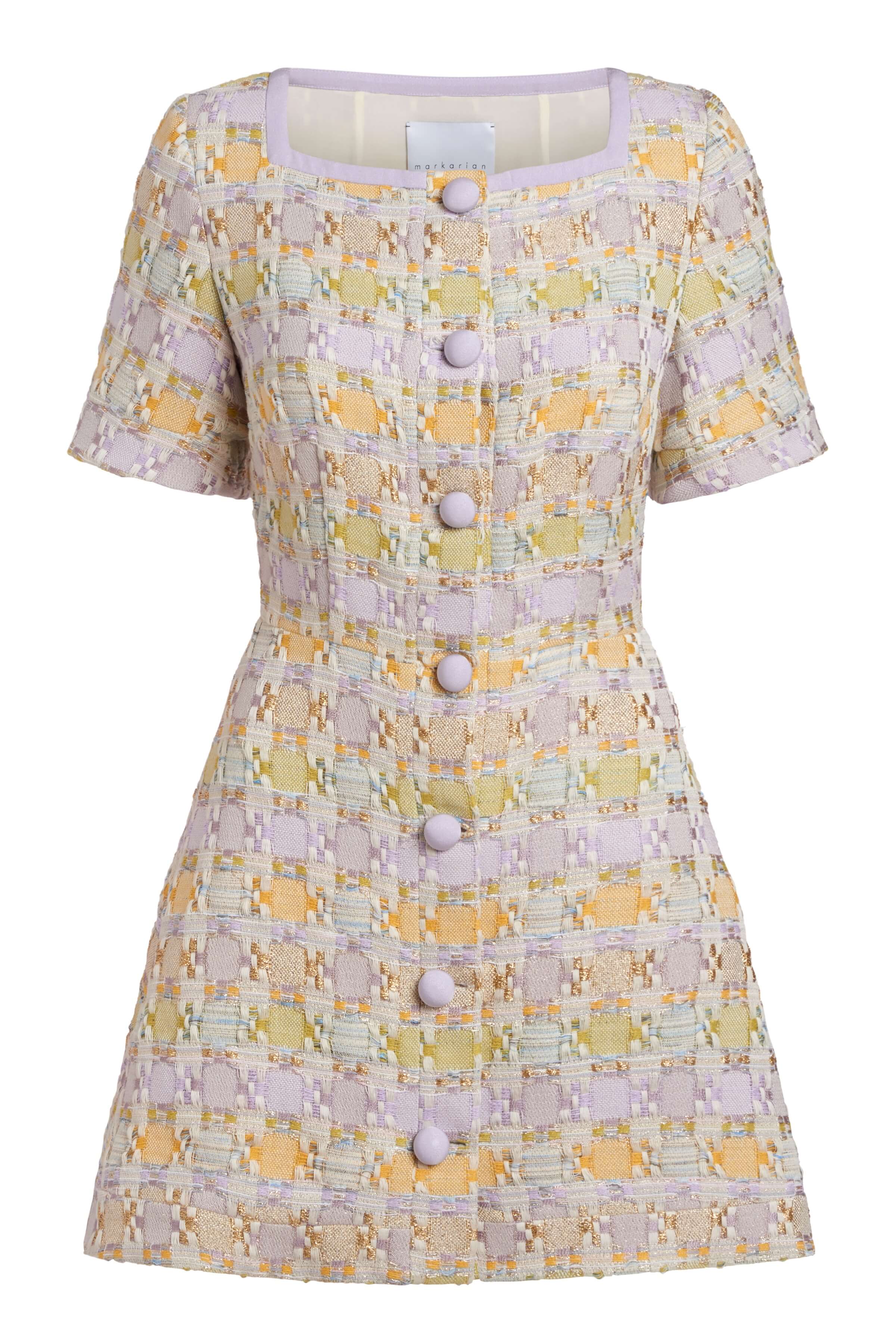 Winnie Pastel Tweed Mini Dress