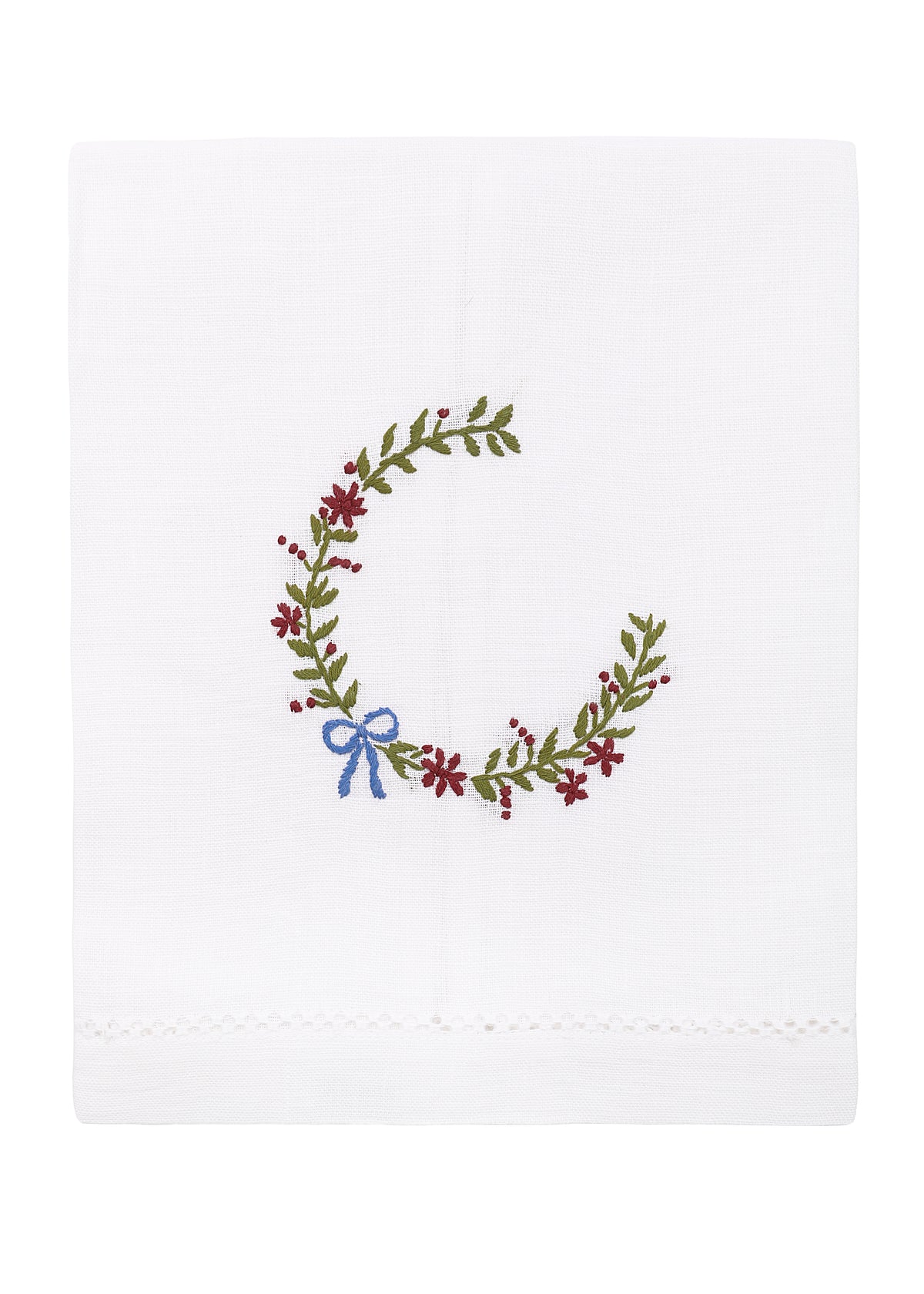 Crescent Ivy with Blue Bow Towel