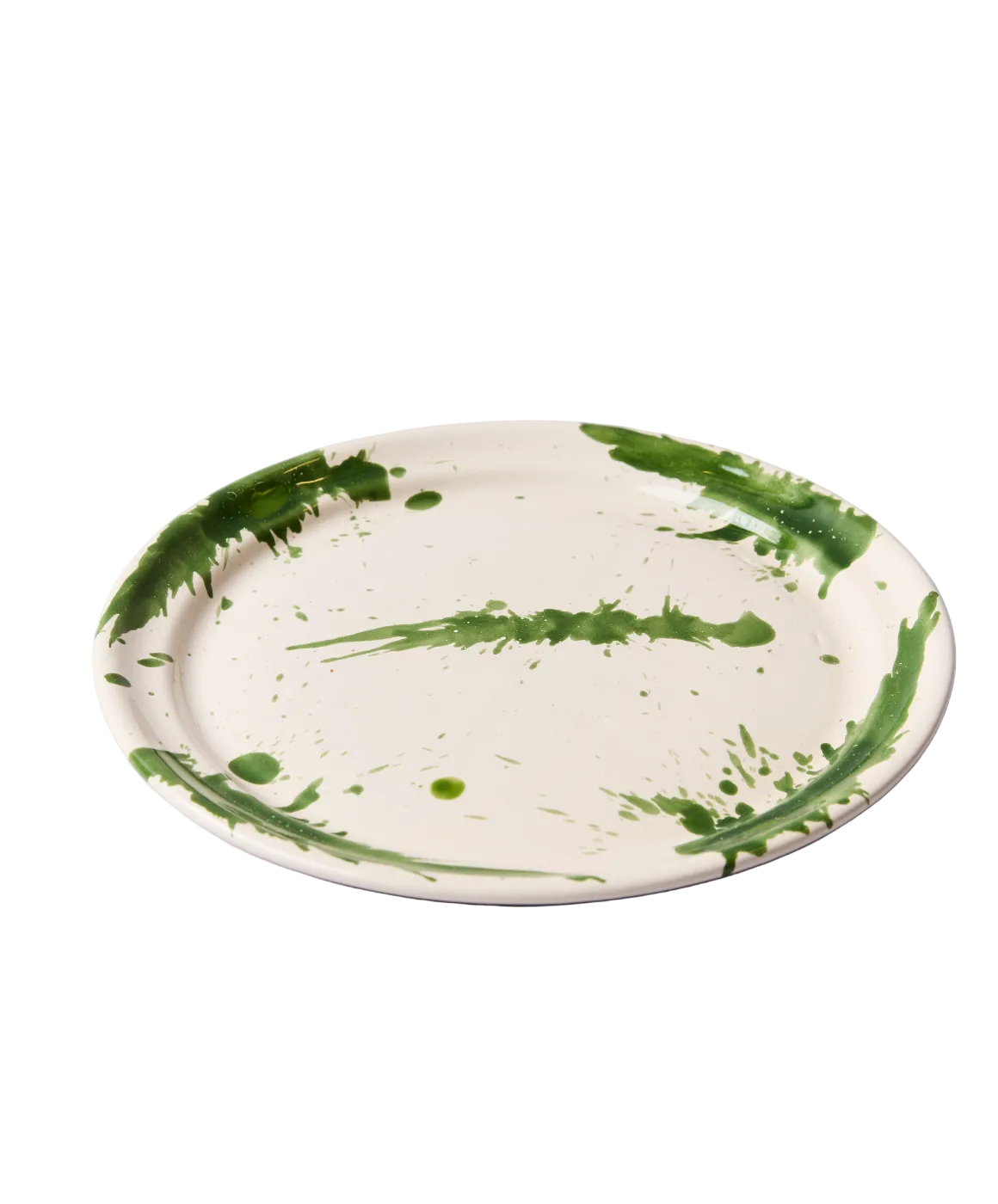 Montegranaro Green & White Splatterware Dinner Plate