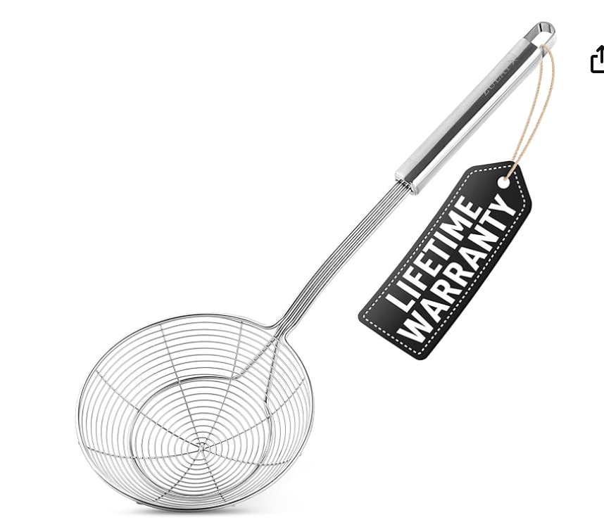 Zulay Kitchen Premium Spider Strainer Stainless Steel - Spider Kitchen Utensil with Premium Ergonomic Handles for Easy Use - Easy to Clean - Perfect for at Home Cooks & Chefs - 15.4” Visit the Zulay Kitchen Store