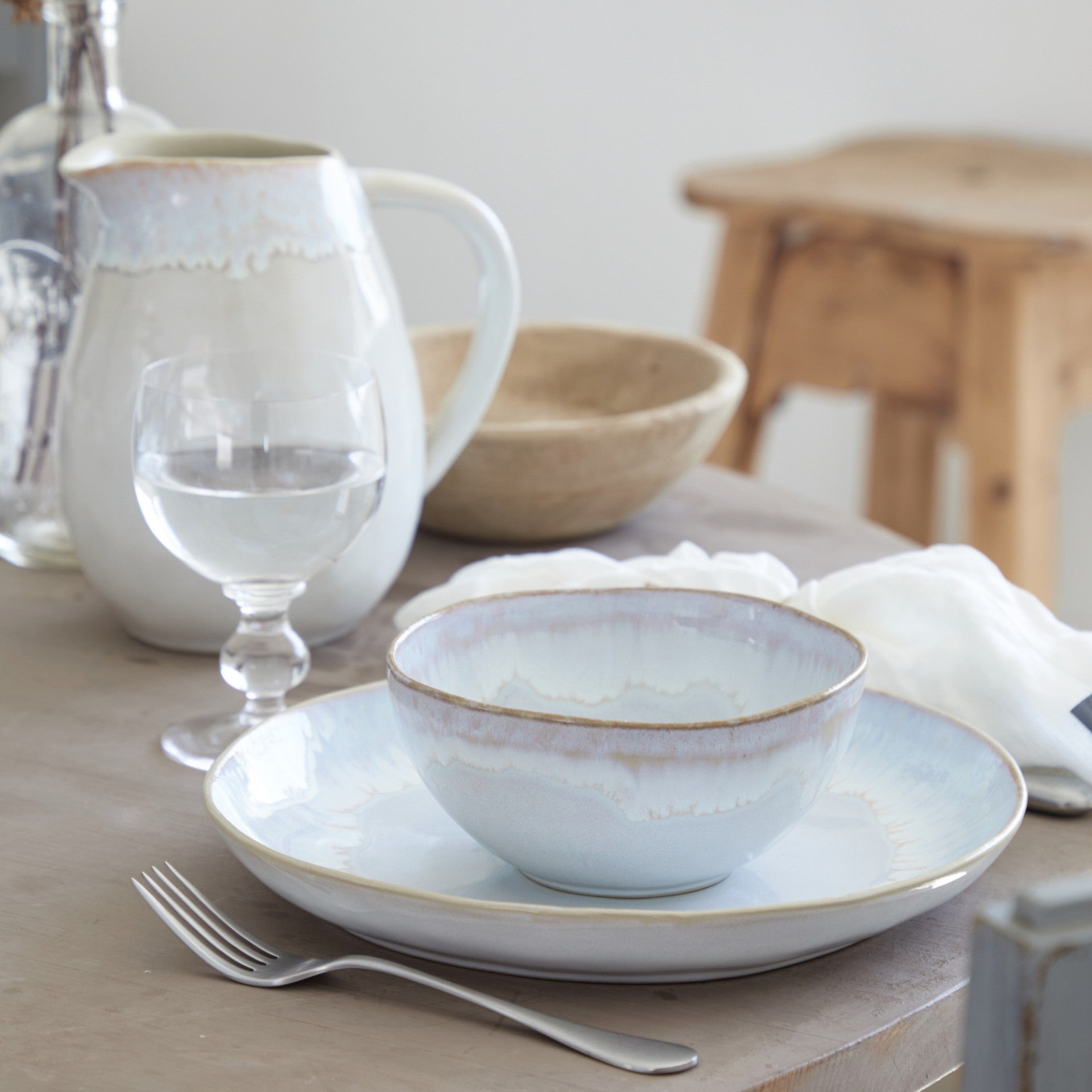 Brisa Collection Dinner Plates in Salt, Set of 6