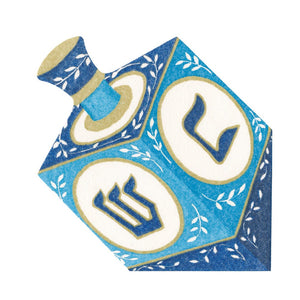 Dreidel Die-Cut Paper Linen Luncheon Napkins, Set of 15