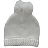 Faux Fur Knit Hat with Pom Pom in Cream