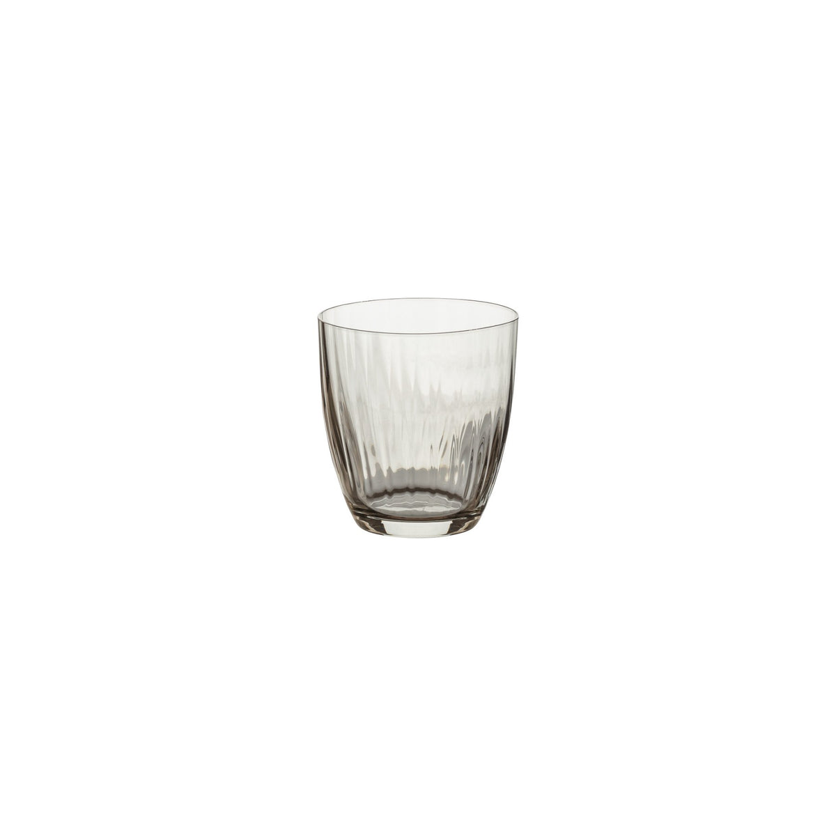 Front view of Sensa Collection tumbler set of 6 showcasing cut rim crystalline glass on white background