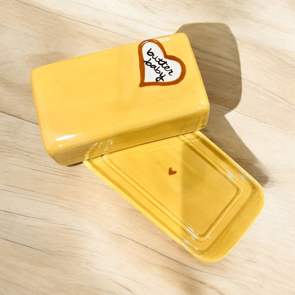 Hand-painted “Butter Baby” European Butter Dish