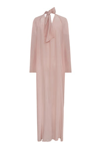 Boho Crepe Chine Maxi Dress in Dust Pink