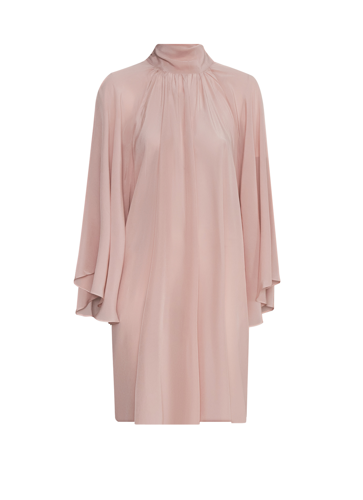 Boho Crepe Chine Mini Dress in Dust Pink