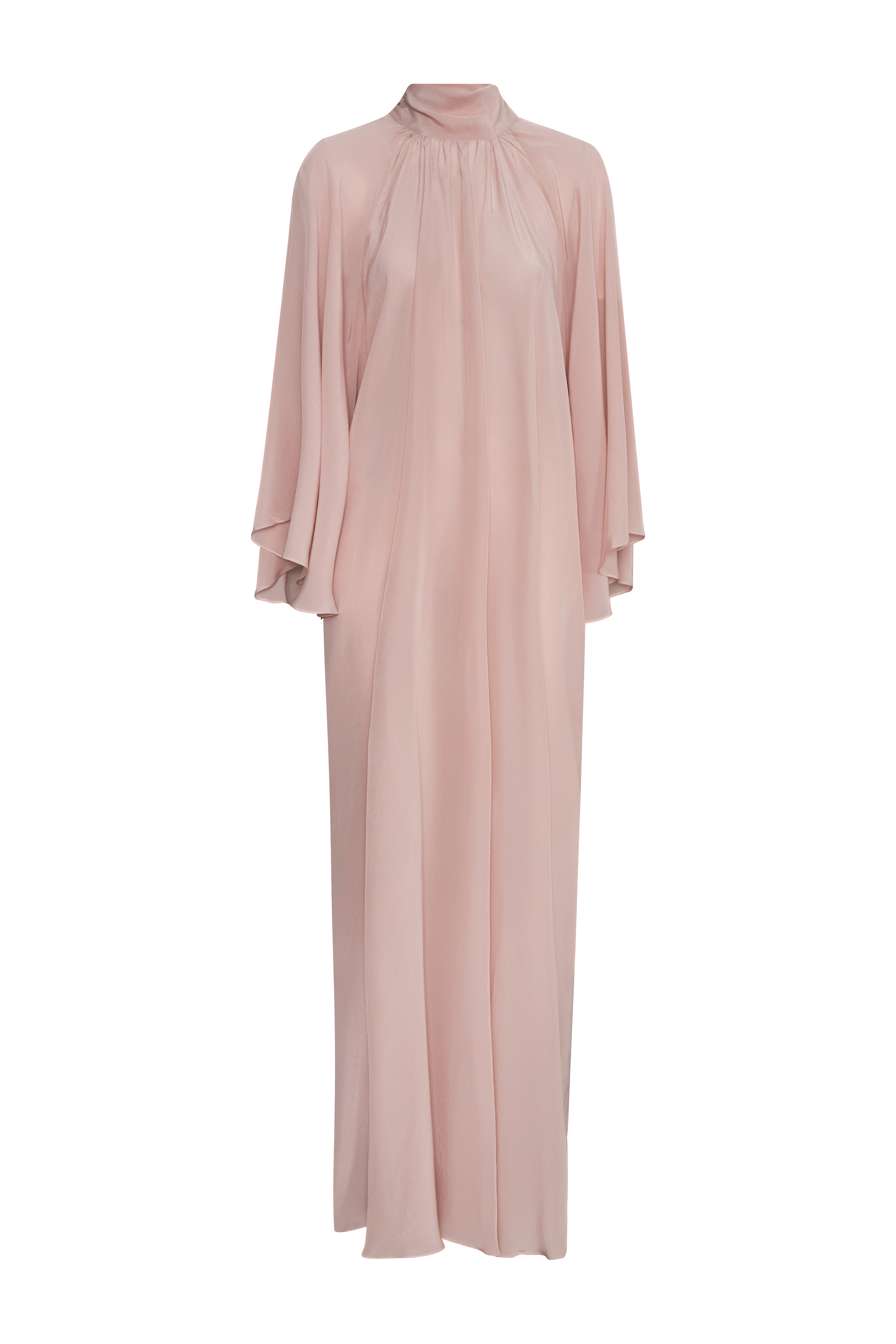Boho Crepe Chine Maxi Dress in Dust Pink