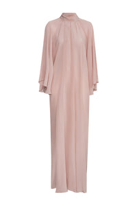 Boho Crepe Chine Maxi Dress in Dust Pink