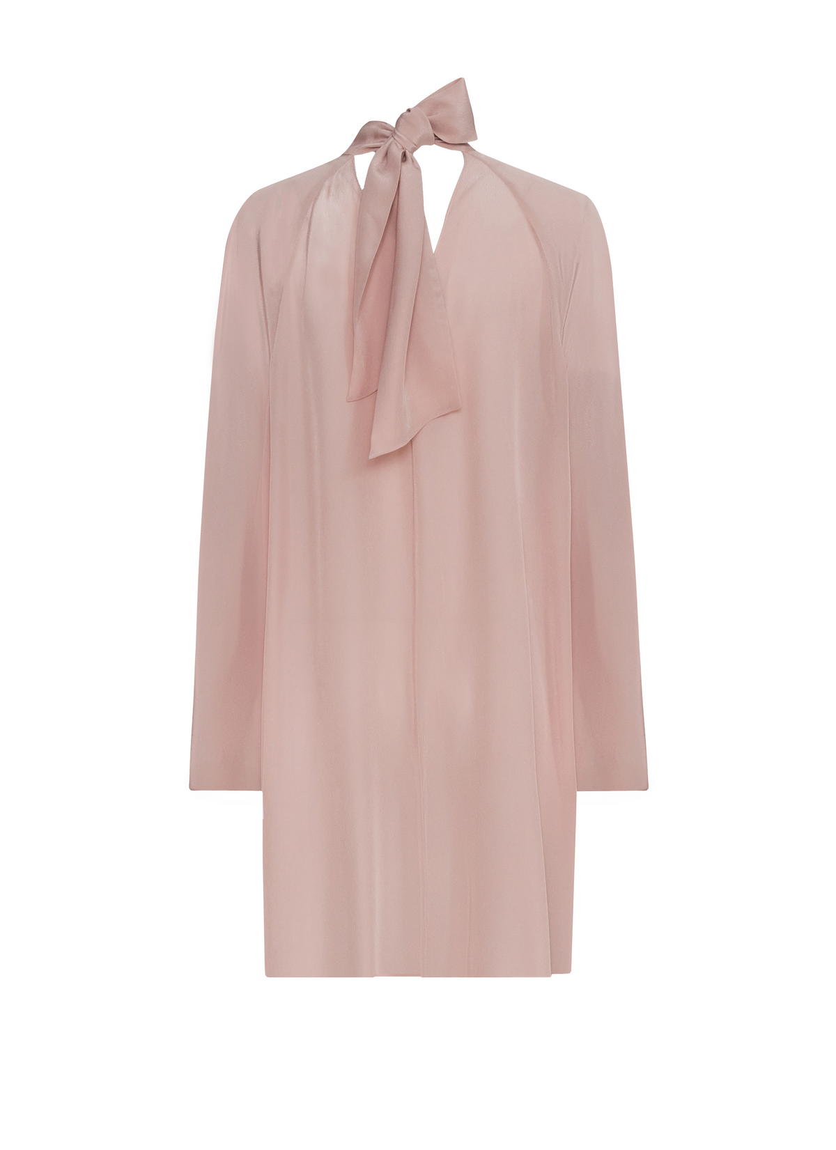 Boho Crepe Chine Mini Dress in Dust Pink