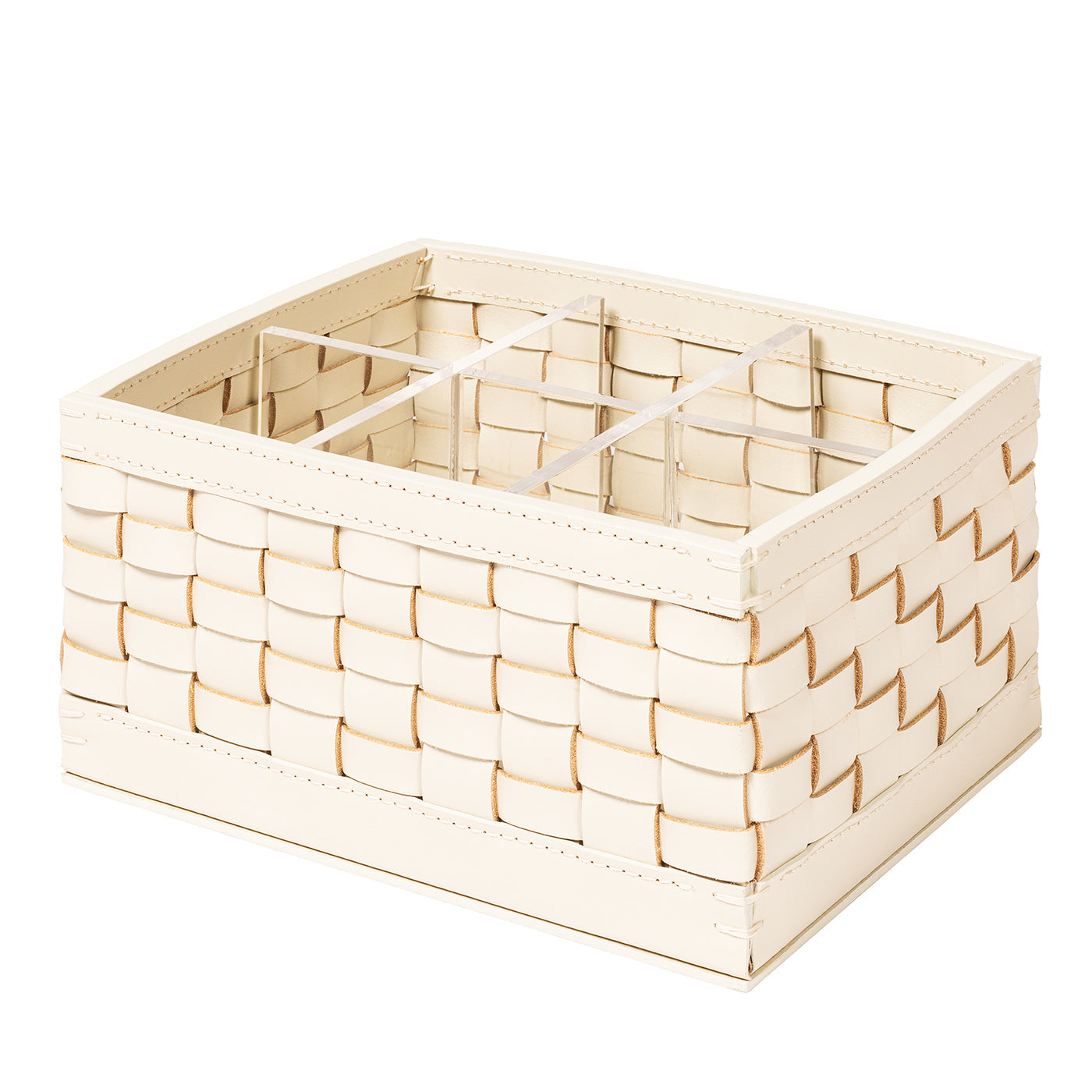 BARCELLONA IVORY LEATHER CUTLERY HOLDER