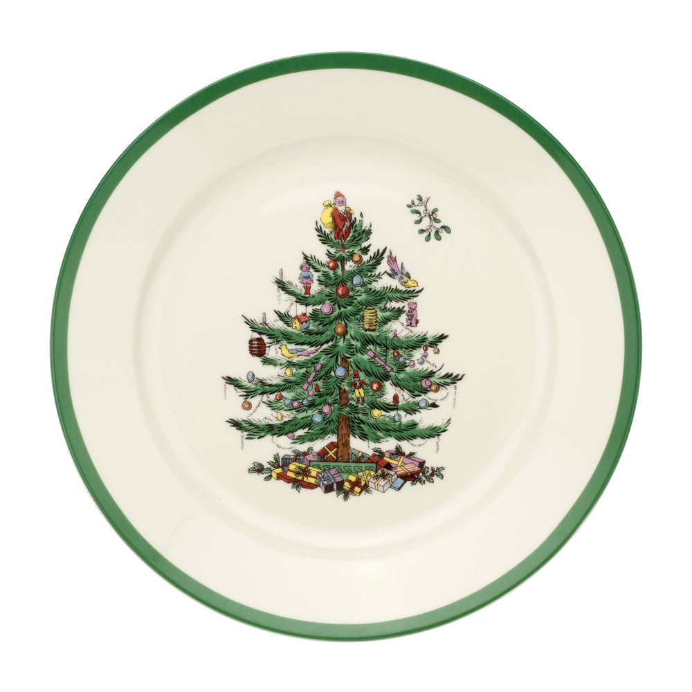 Christmas Tree 9" Luncheon Plates, Set of 4