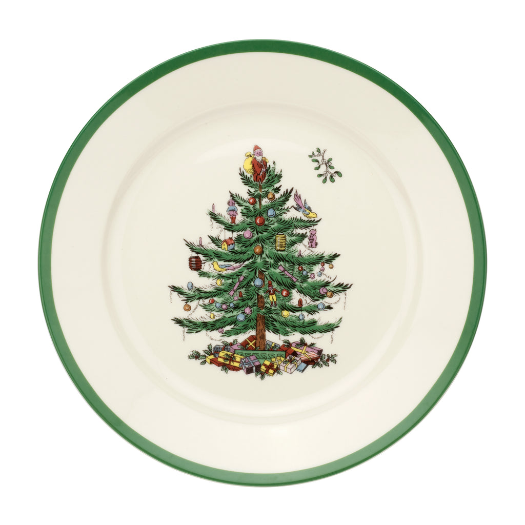 Christmas Tree 9" Luncheon Plates, Set of 4