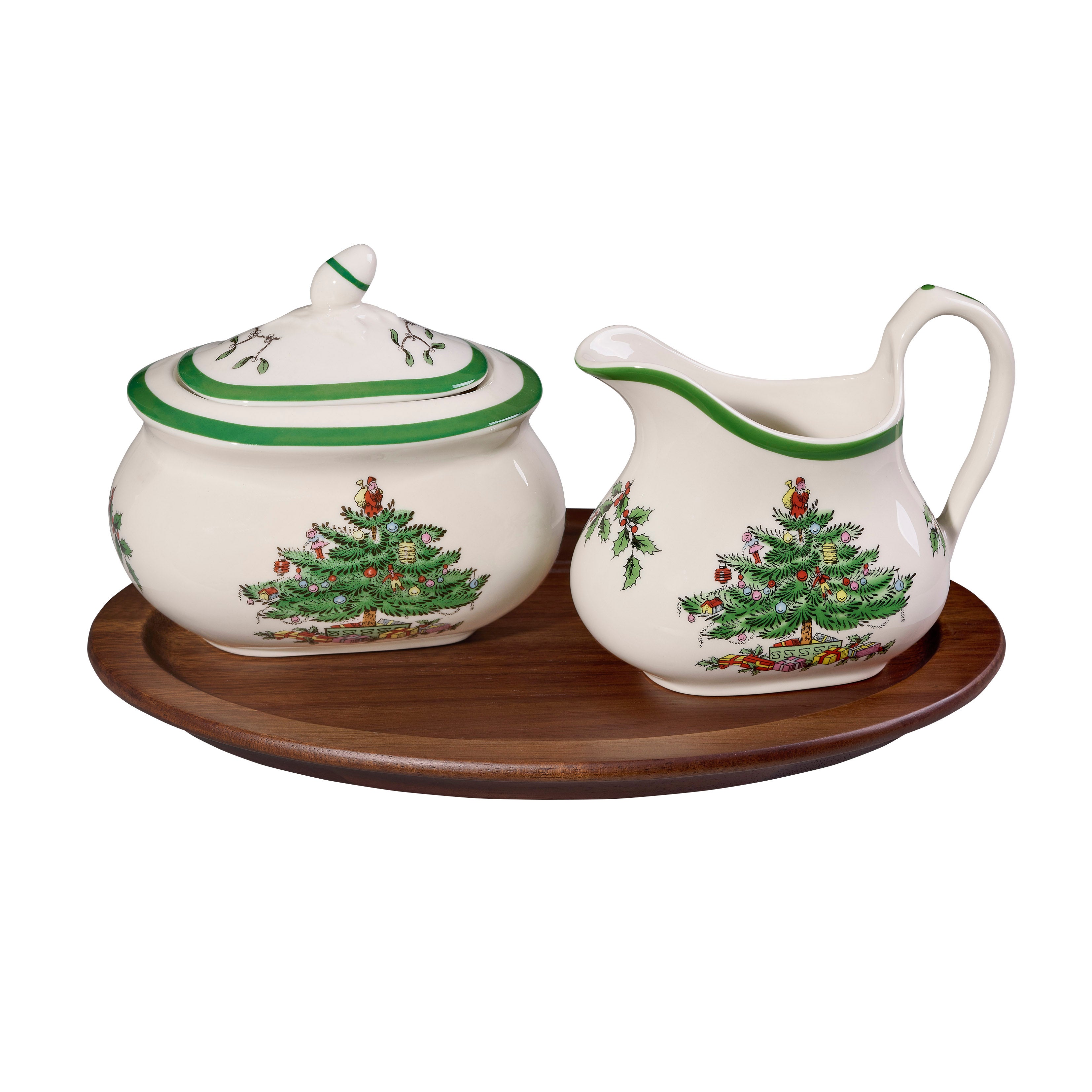 Christmas Tree 3-Piece Sugar & Creamer Set