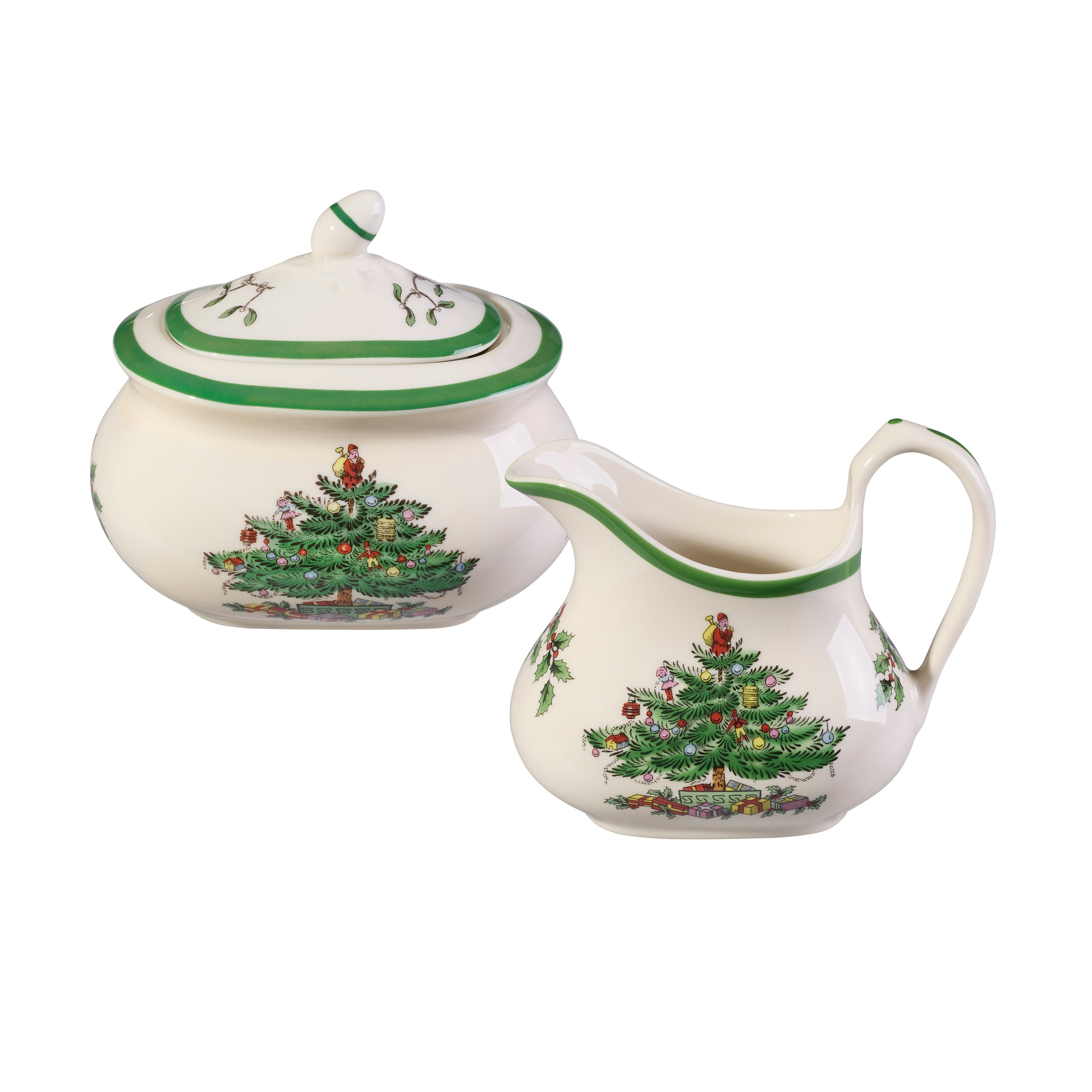 Christmas Tree 3-Piece Sugar & Creamer Set