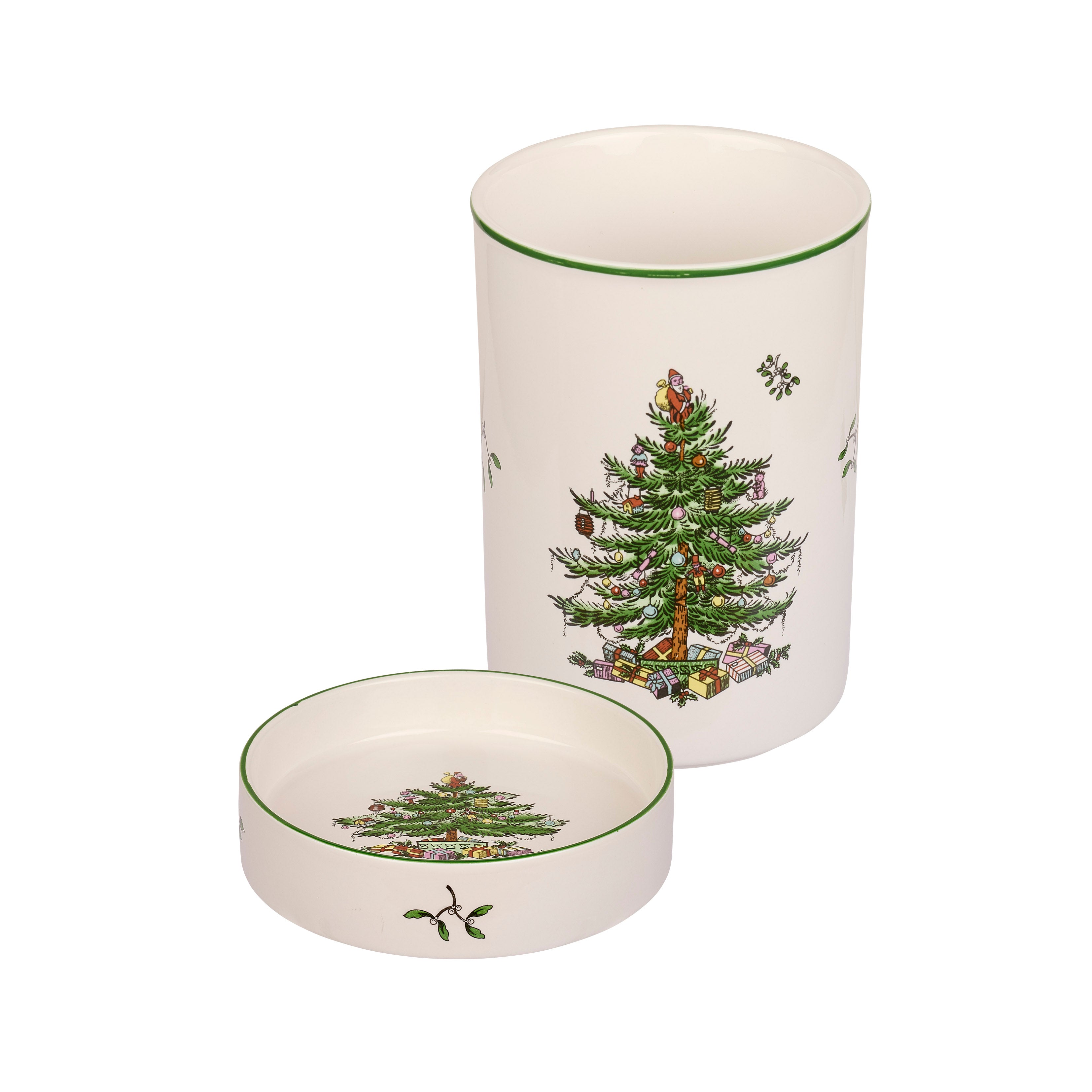 Christmas Tree 2-Piece Wine Chiller & Coaster Set