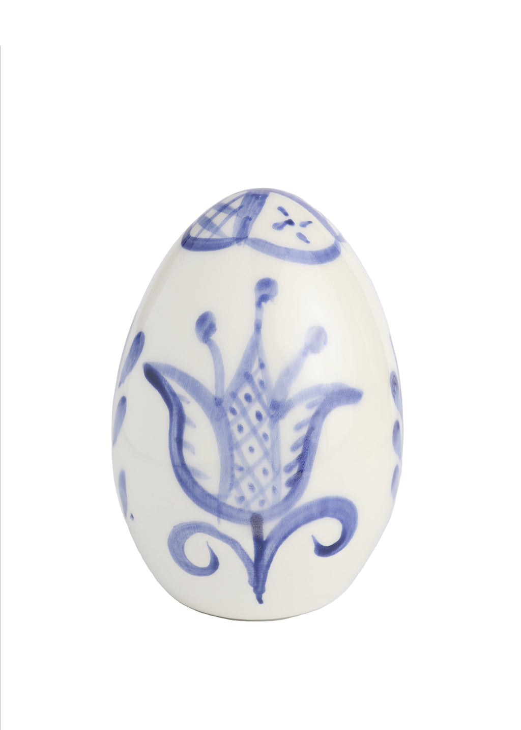 Blue and White Hand-Painted Easter Eggs, Set of 12