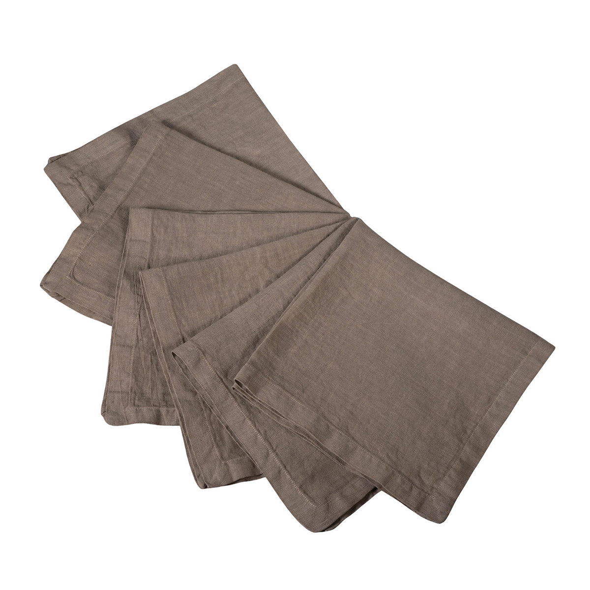 BREZZA SQUARE HAZELNUT LINEN NAPKINS (6)