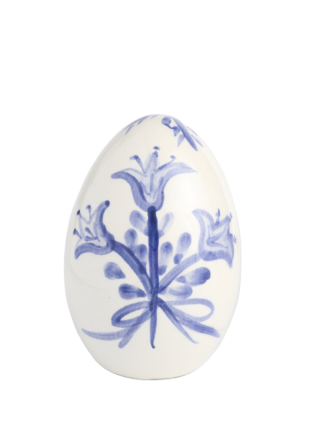 Blue and White Hand-Painted Easter Eggs, Set of 12
