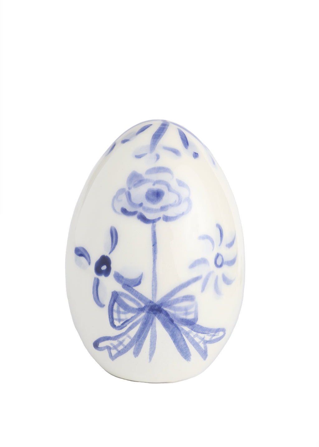 Blue and White Hand-Painted Easter Eggs, Set of 12