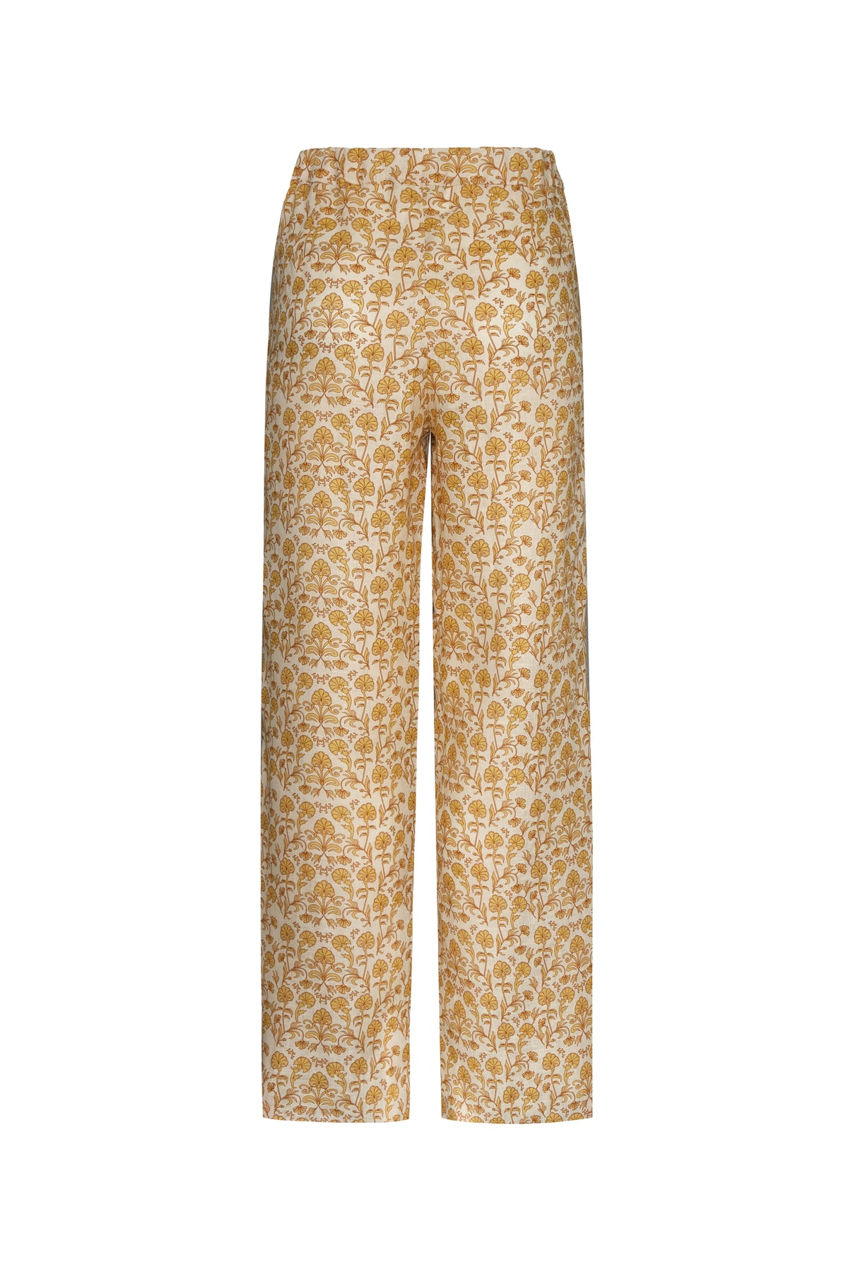 San Benito Linen Pants in Yellow Flowers
