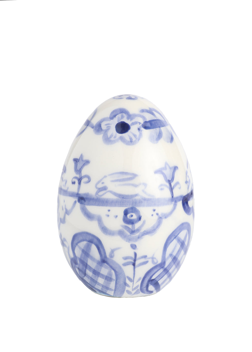 Blue and White Hand-Painted Easter Eggs, Set of 12