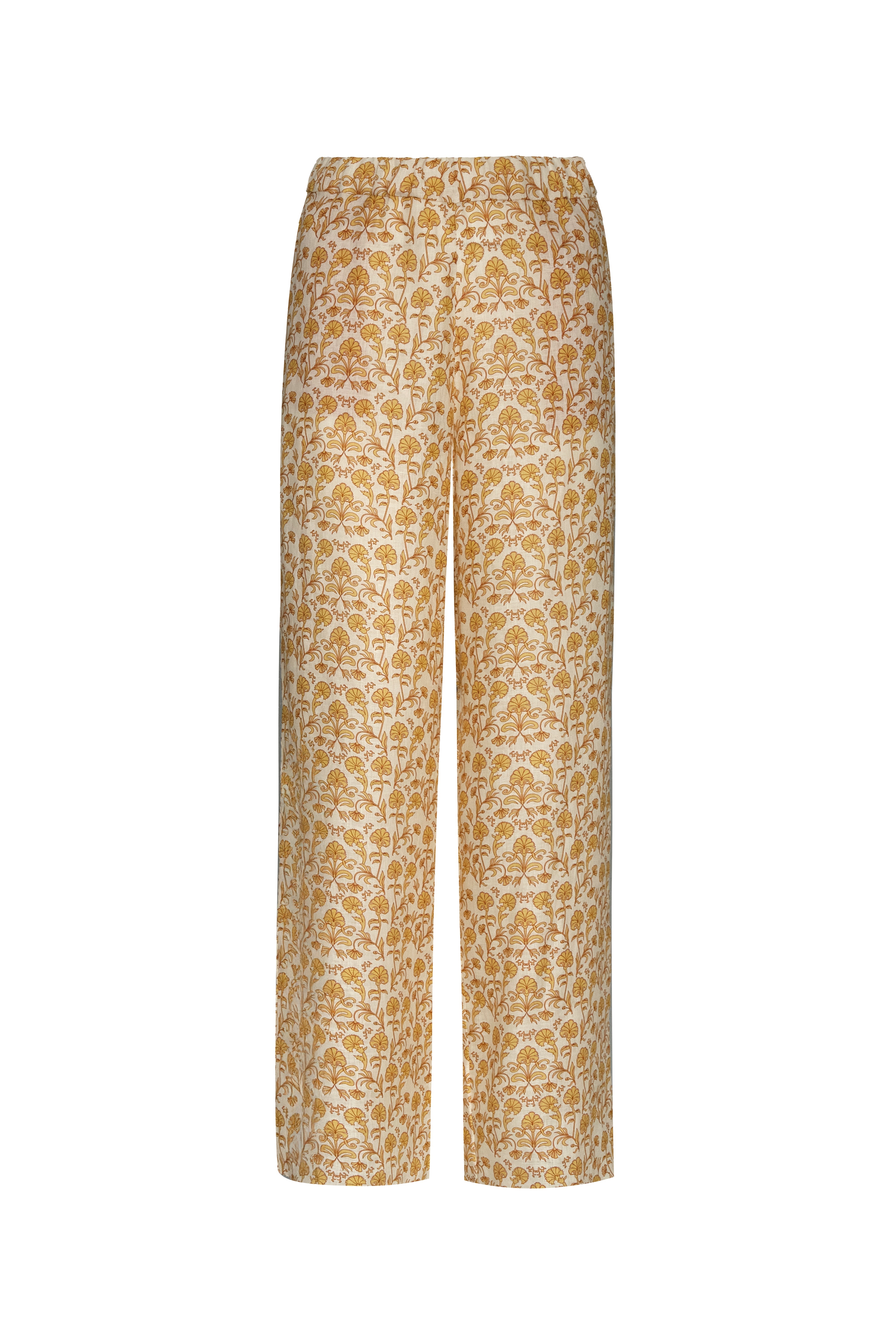 San Benito Linen Pants in Yellow Flowers