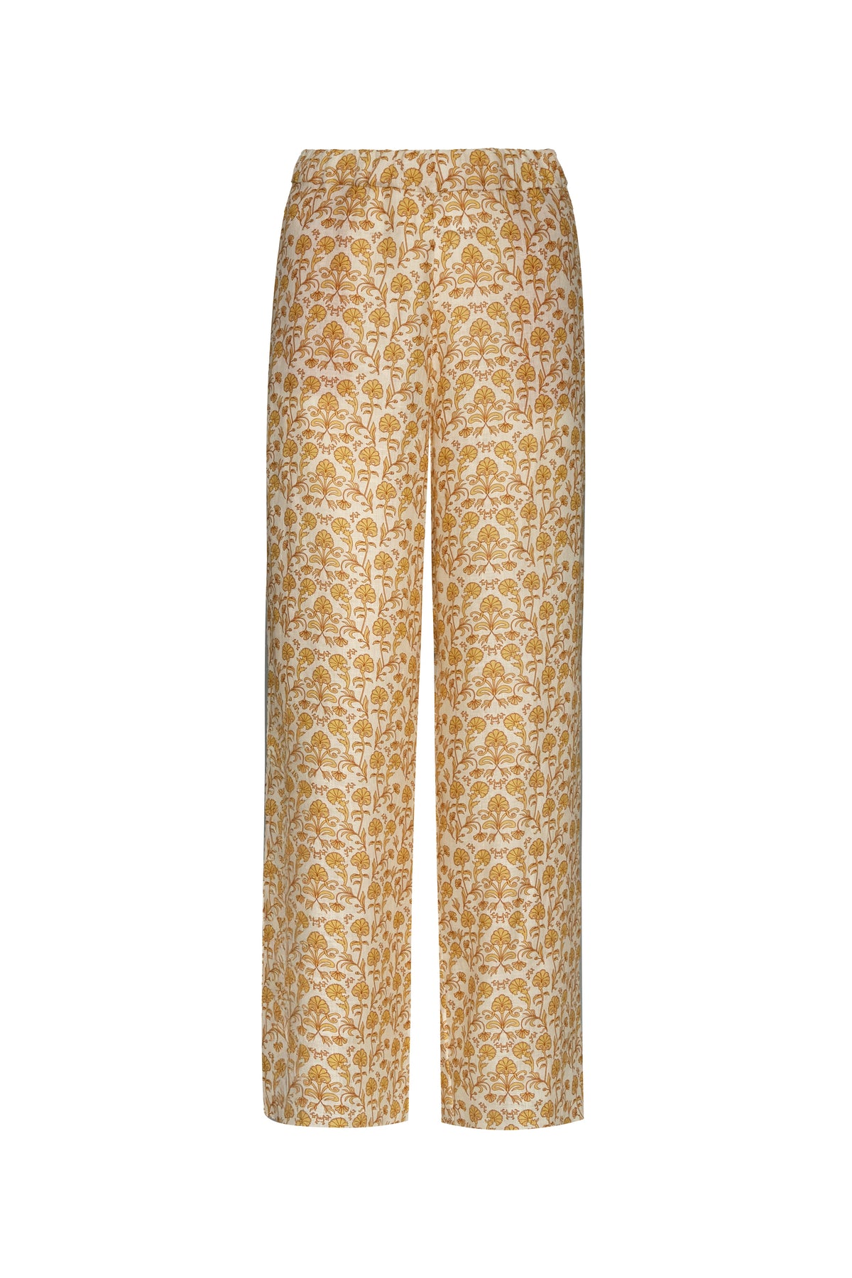San Benito Linen Pants in Yellow Flowers