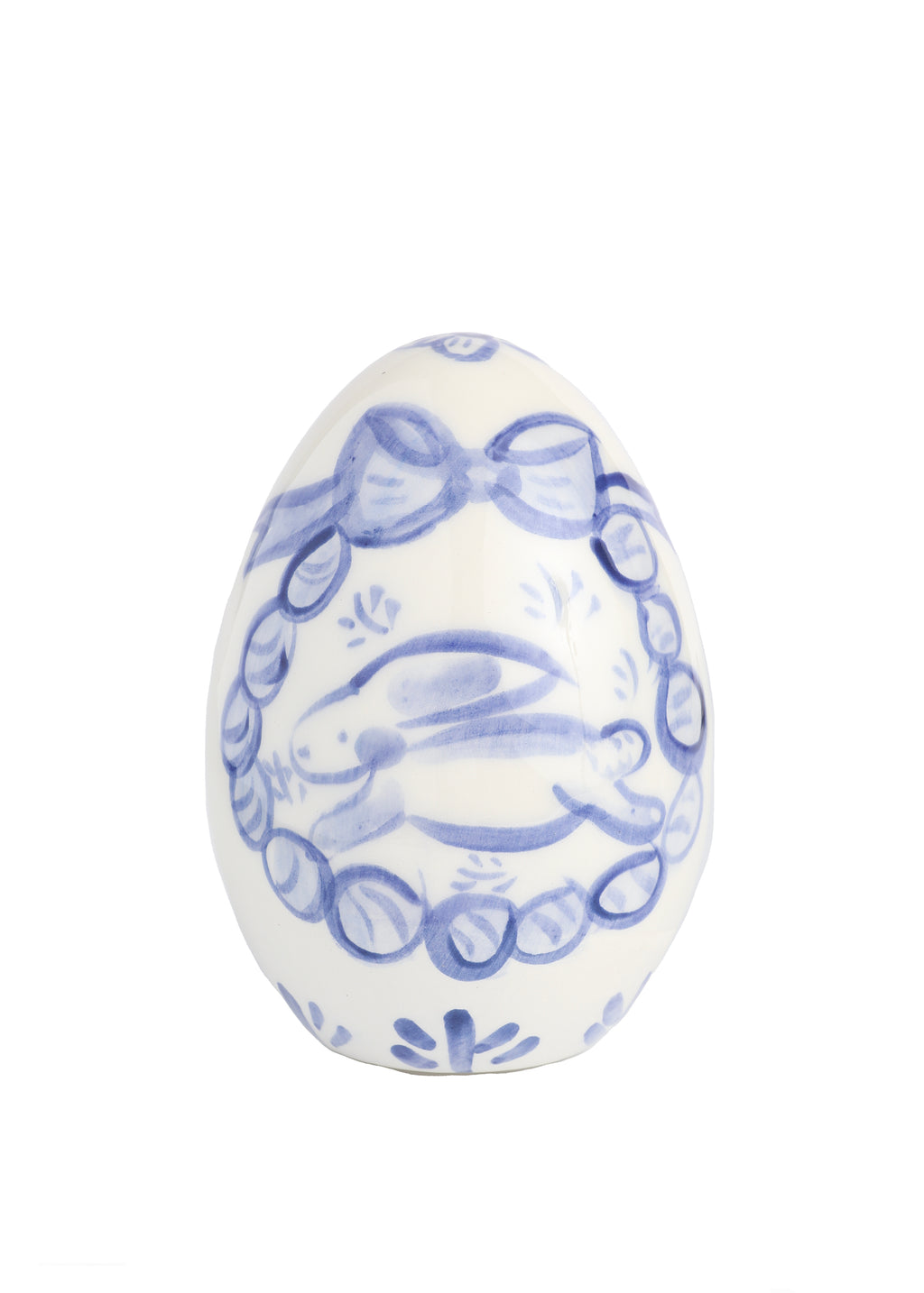 Blue and White Hand-Painted Easter Eggs, Set of 12
