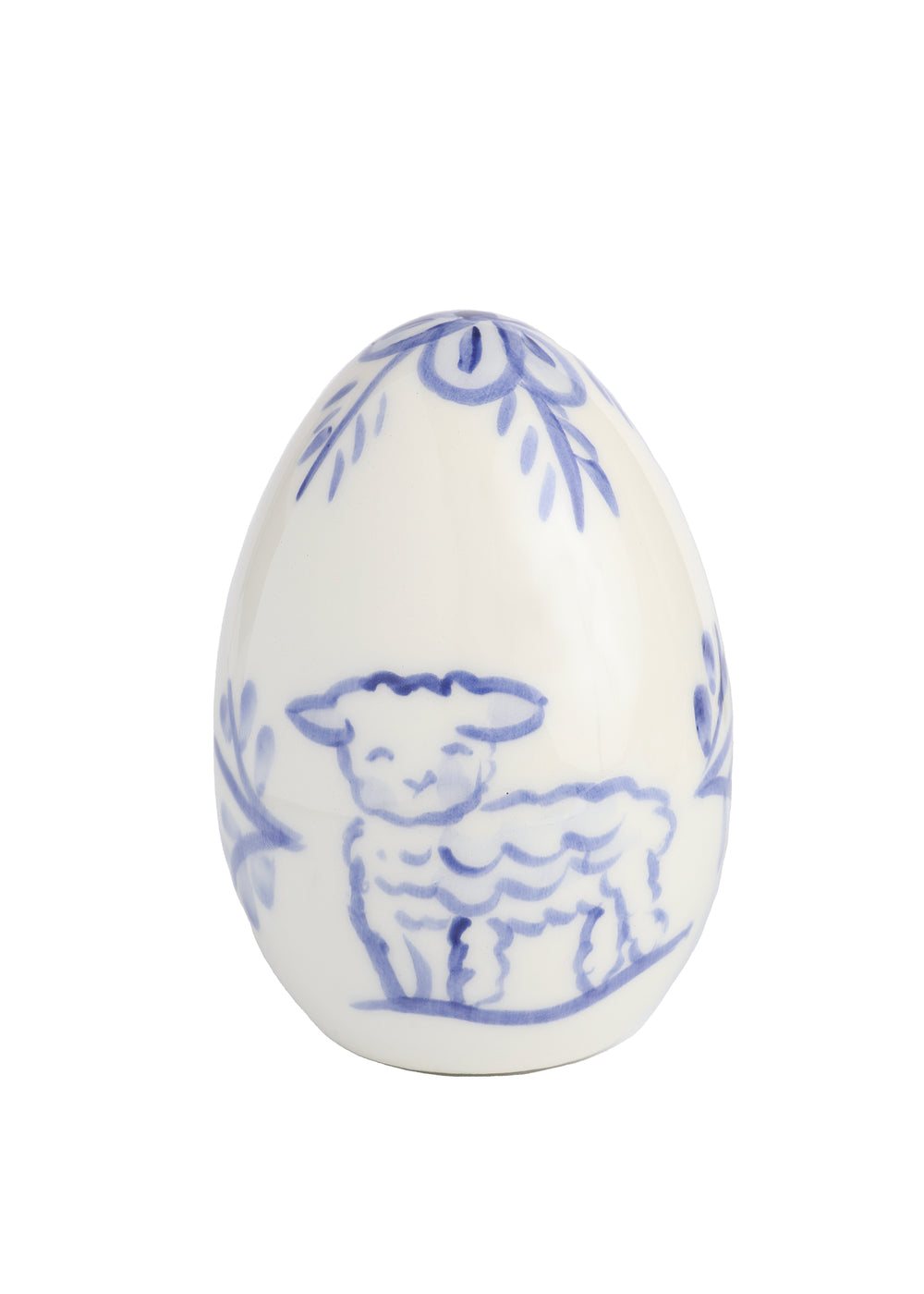 Blue and White Hand-Painted Easter Eggs, Set of 12