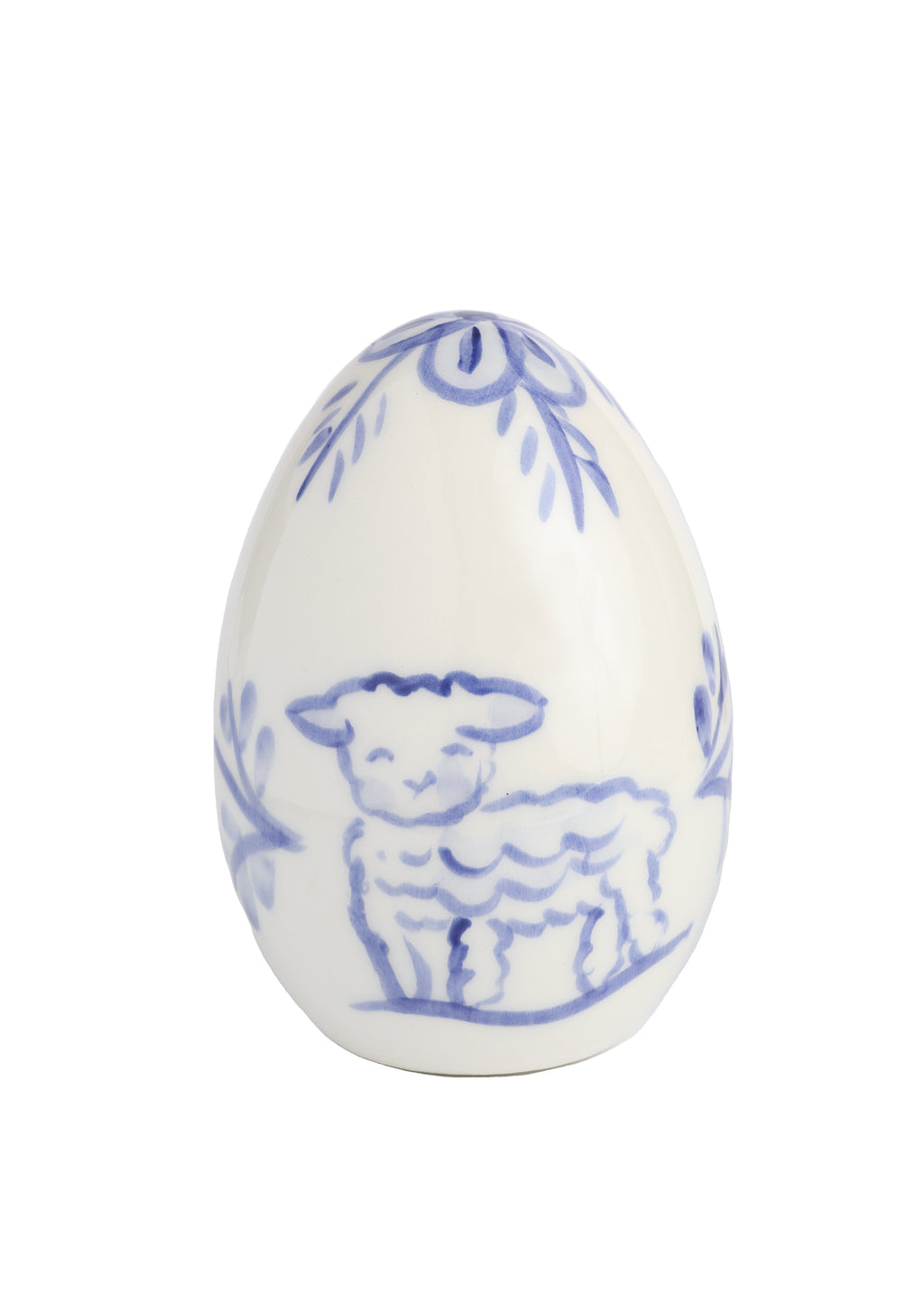 Blue and White Hand-Painted Easter Eggs, Set of 12